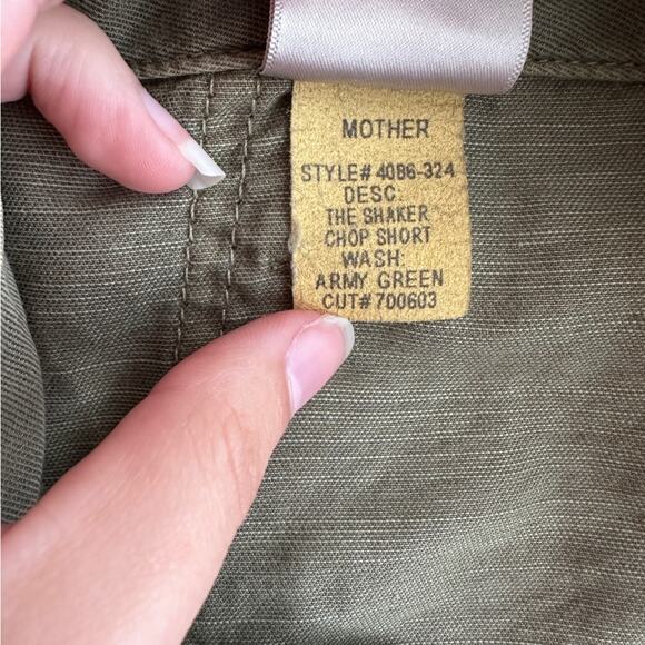 NWT Mother Shaker Crop Short In Army Green 24 - Picture 5 of 8